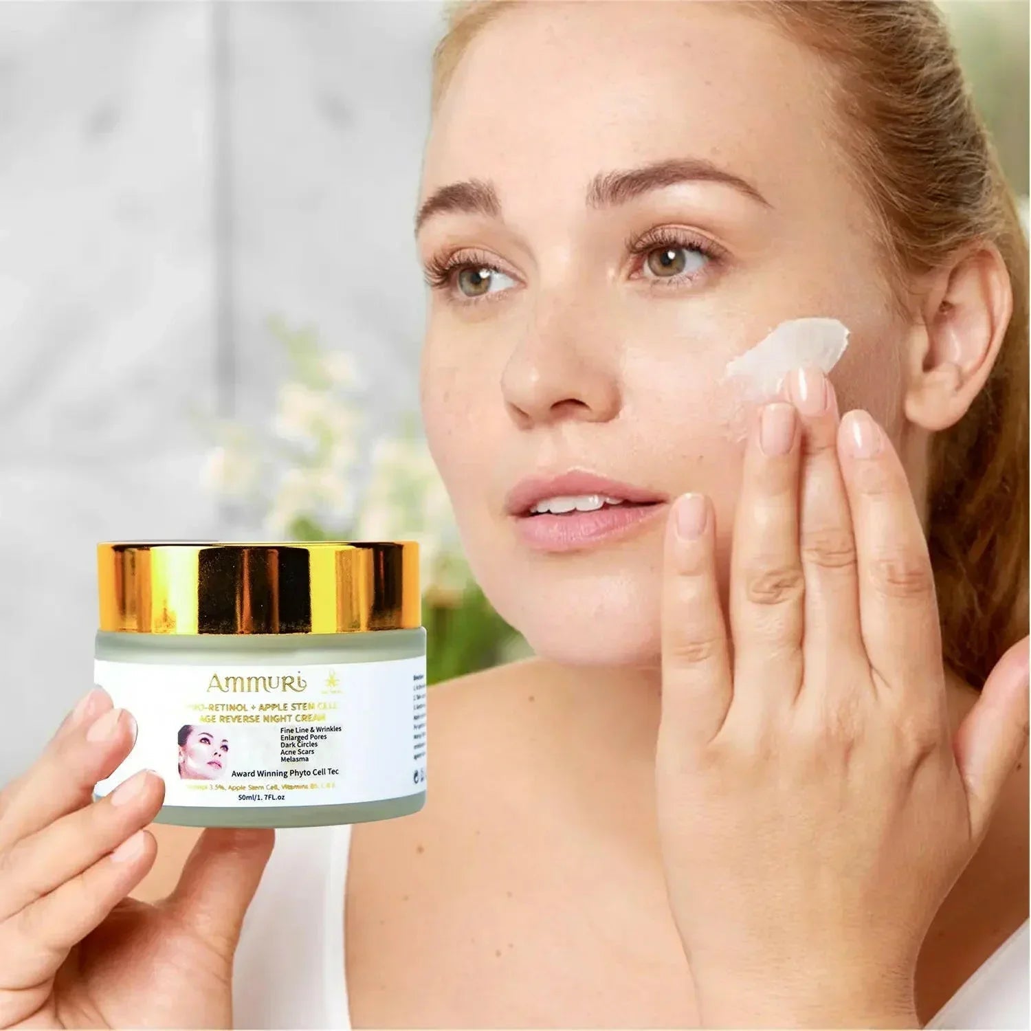 Crema antiedad con retinol y células madre de manzana Ammuri