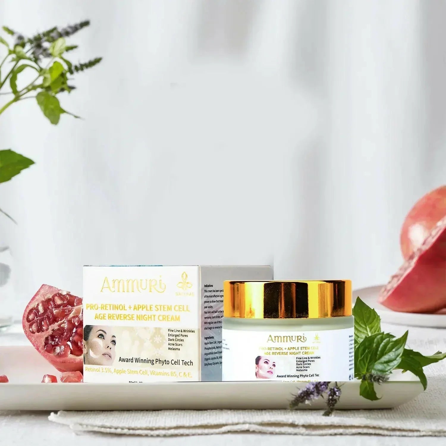 Crema antiedad con retinol y células madre de manzana Ammuri